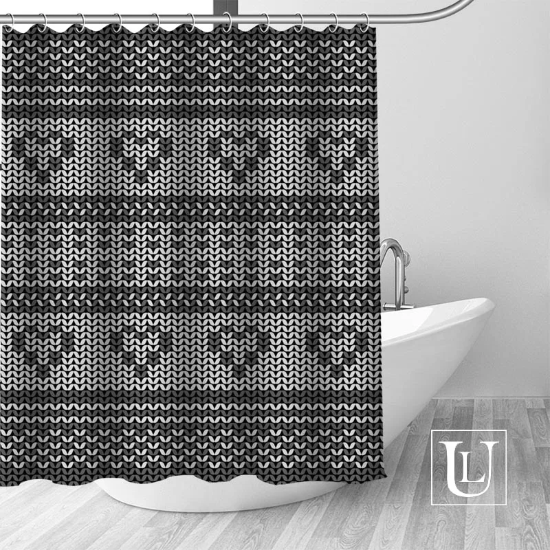 

Hot New Eco-friendly Black and white Shower Curtain Custom Bathroom Curtain modern Polyester Fabric Thick Waterproof Mildew