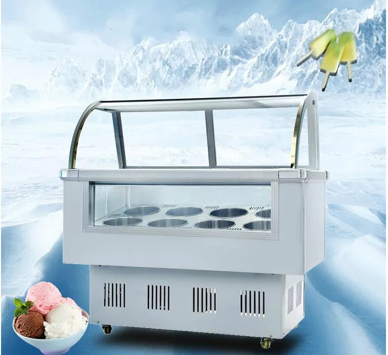 Твердое мороженое стекло Icecream машины морозильные камеры витрина Морозилка