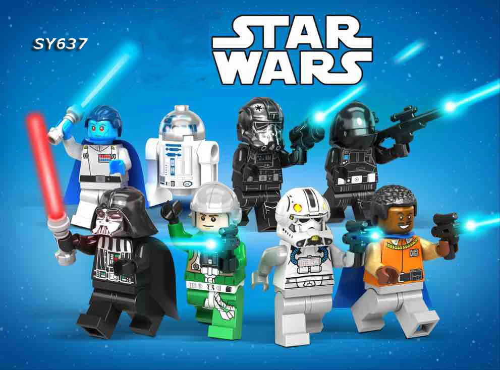 Хао gaole 8 шт. sy637 starwar фигурки Rogue One Дарт Реван Вейдер muall Гранд адмирала r2d2 робот BB8