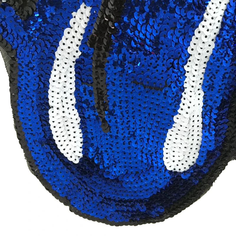 На заказ синий/красный язык расшитые блестками нашивки для одежды DIY шитье ремонт