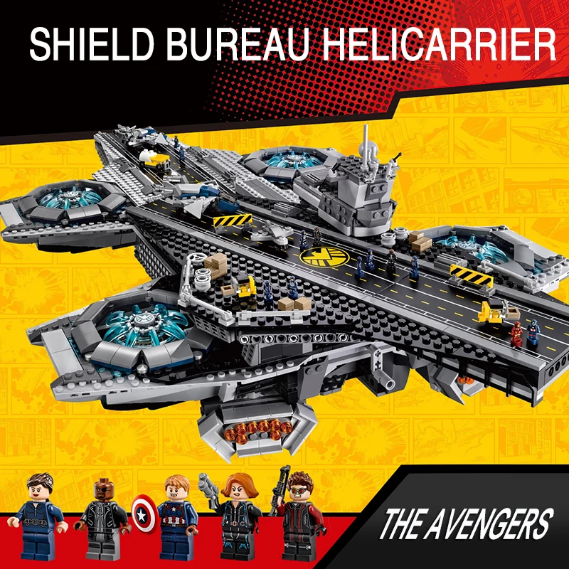 07043 серия супер героев щит Helicarrier Мстители Строительные блоки кирпичи игрушки 3057 шт. совместимые 76042