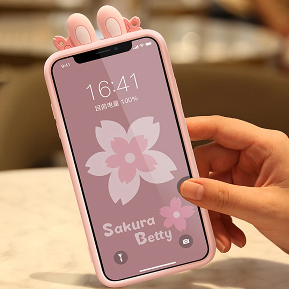 Роскошный чехол для телефона Apple IPhone X XS Max, Мягкий противоударный защитный силиконовый чехол с милым Кроликом, чехол для мобильного телефона