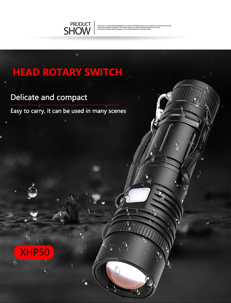 60000LM фонарик XHP50 светодиодный фонарик заряжаемый через интерфейс USB фонарь Zoom фонарик T6 фонарь с батареей 18650/26650