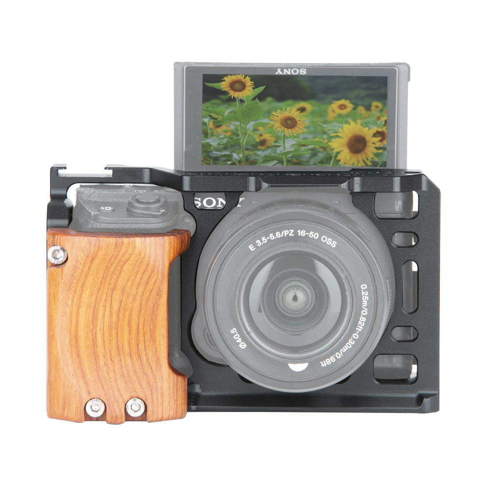 Niceyrig 6400 6500 клетка для камеры комплект для sony A6500 камера с деревянной ручкой крепление A6400 A6500 клетка стабилизатор