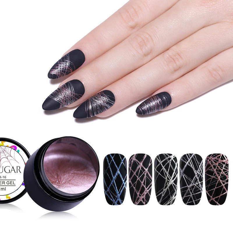 UR SUGAR Spider Nail Gel Web Painting Wire Drawing Gel Polish Varnish UV Gel Elastic Line Creative DIY Soak Off Gel For Nail Art