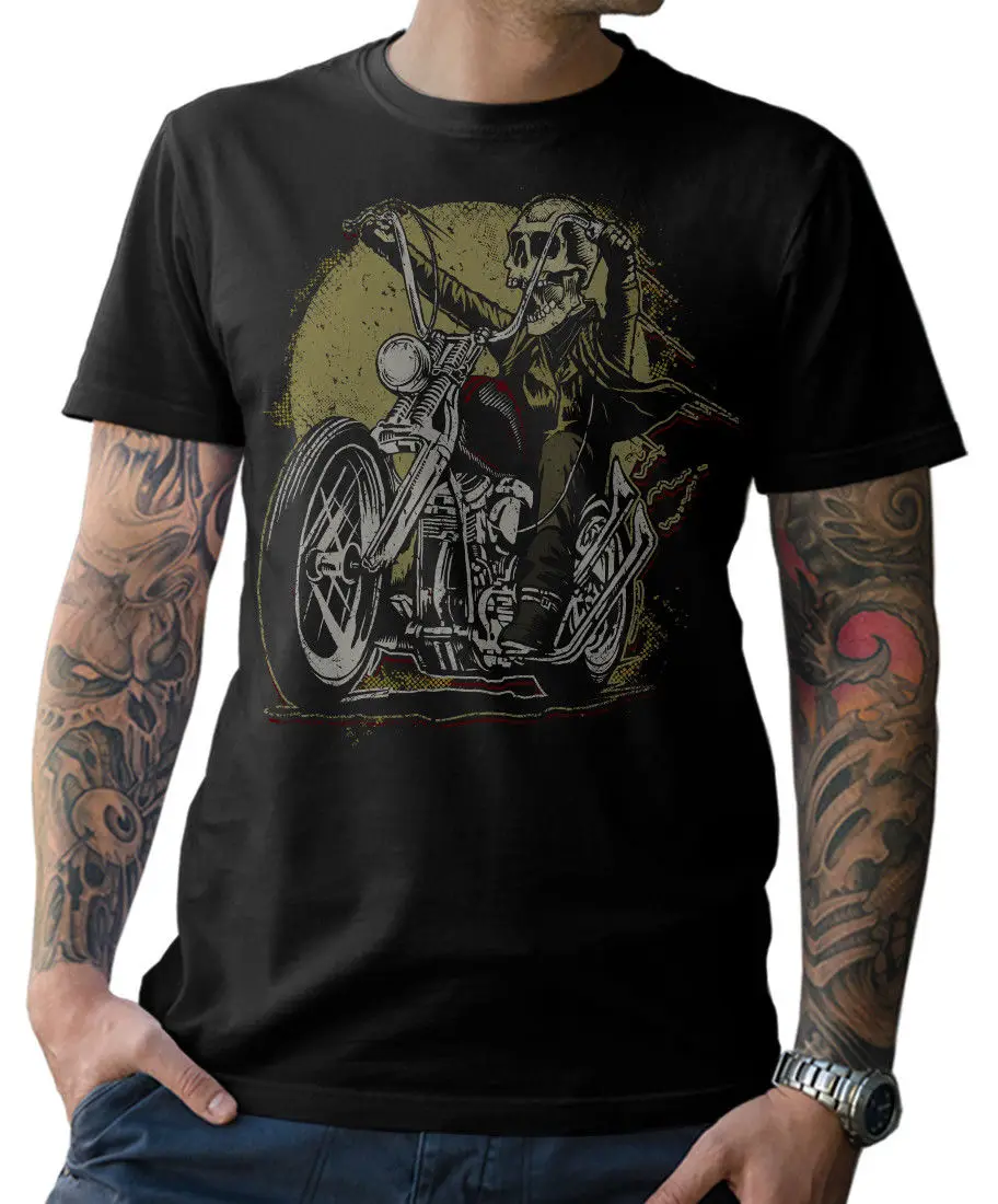

T-Shirt Men - Biker Skull - Screwdriver Chopper Mc Motorcycle Skull newest 2019 Men T Shirt Fashion Fashion Tee Shirt Men