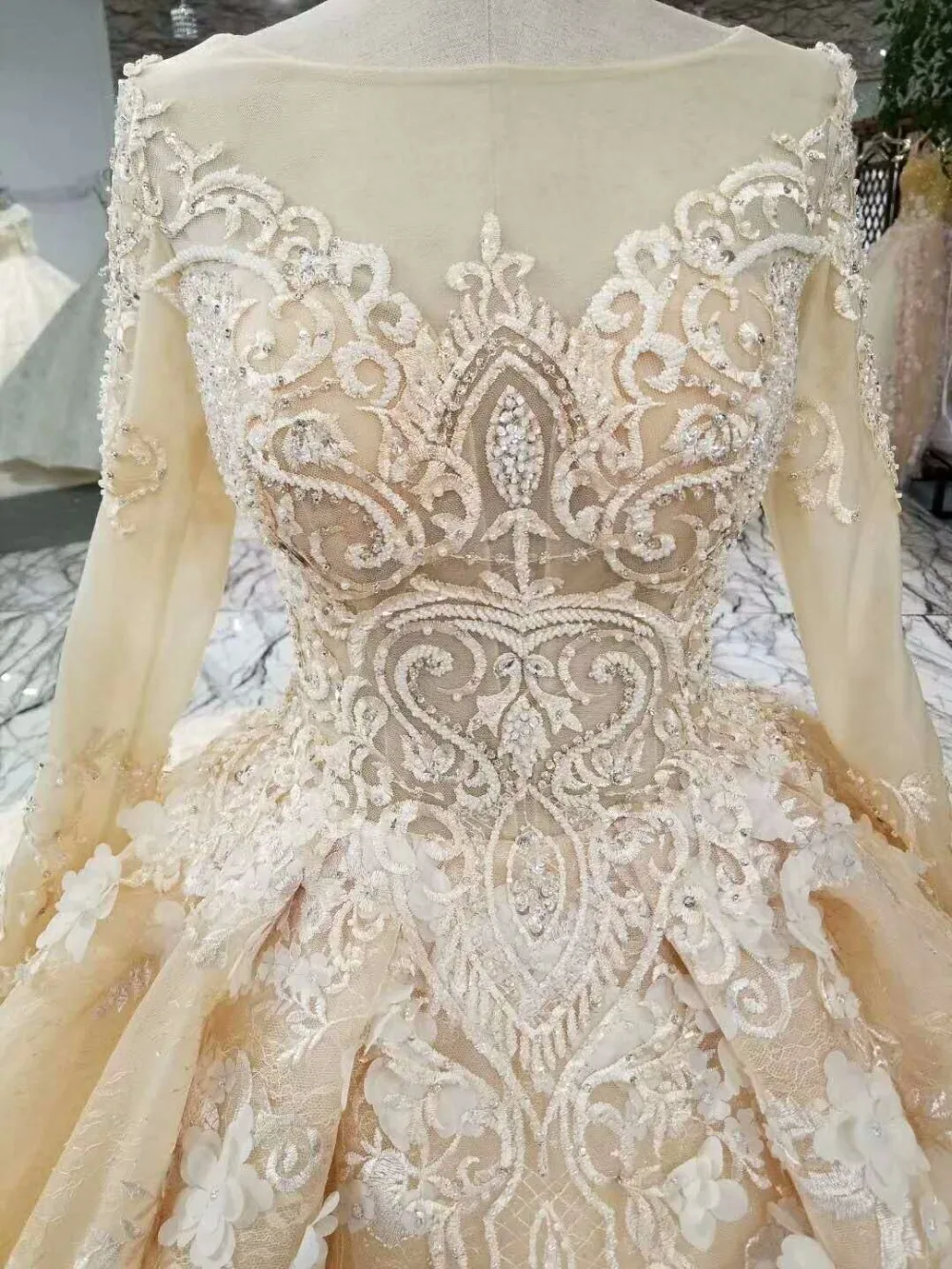 LS12585 самое новое платье партии шампанского длиннее втулки tulle застежка молния