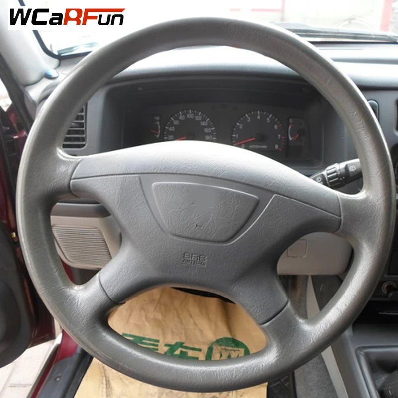 WCaRFun самодельный черный чехол из искусственной кожи для автомобильного рулевого