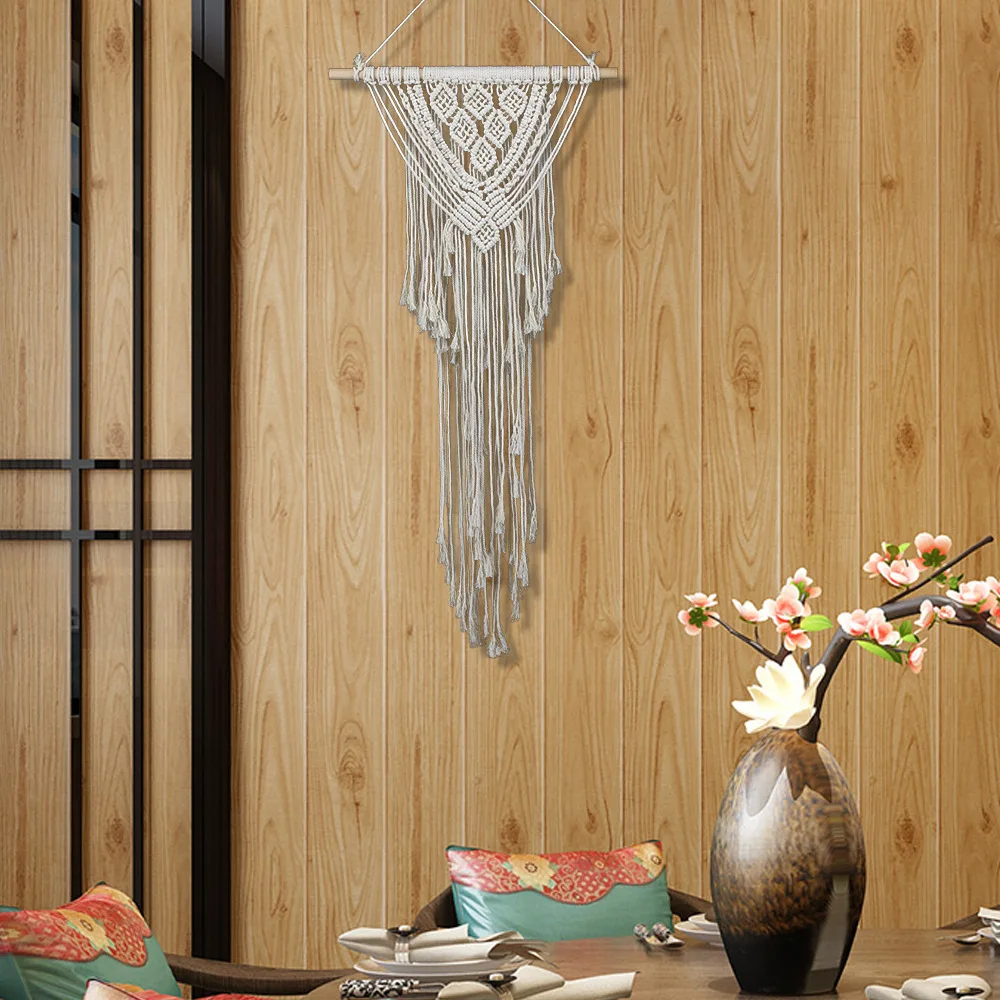 Розовый богемный макраме Тканый гобелен ручной работы настенный тканевый домик