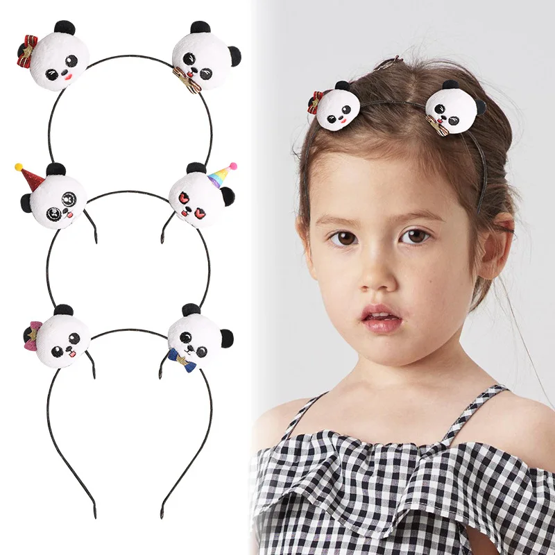 Children Cartoon Hair Accessories Panda Emoji Clip Hairpin Cute Child Bow Headband Rope Princess Crown | Детская одежда и обувь