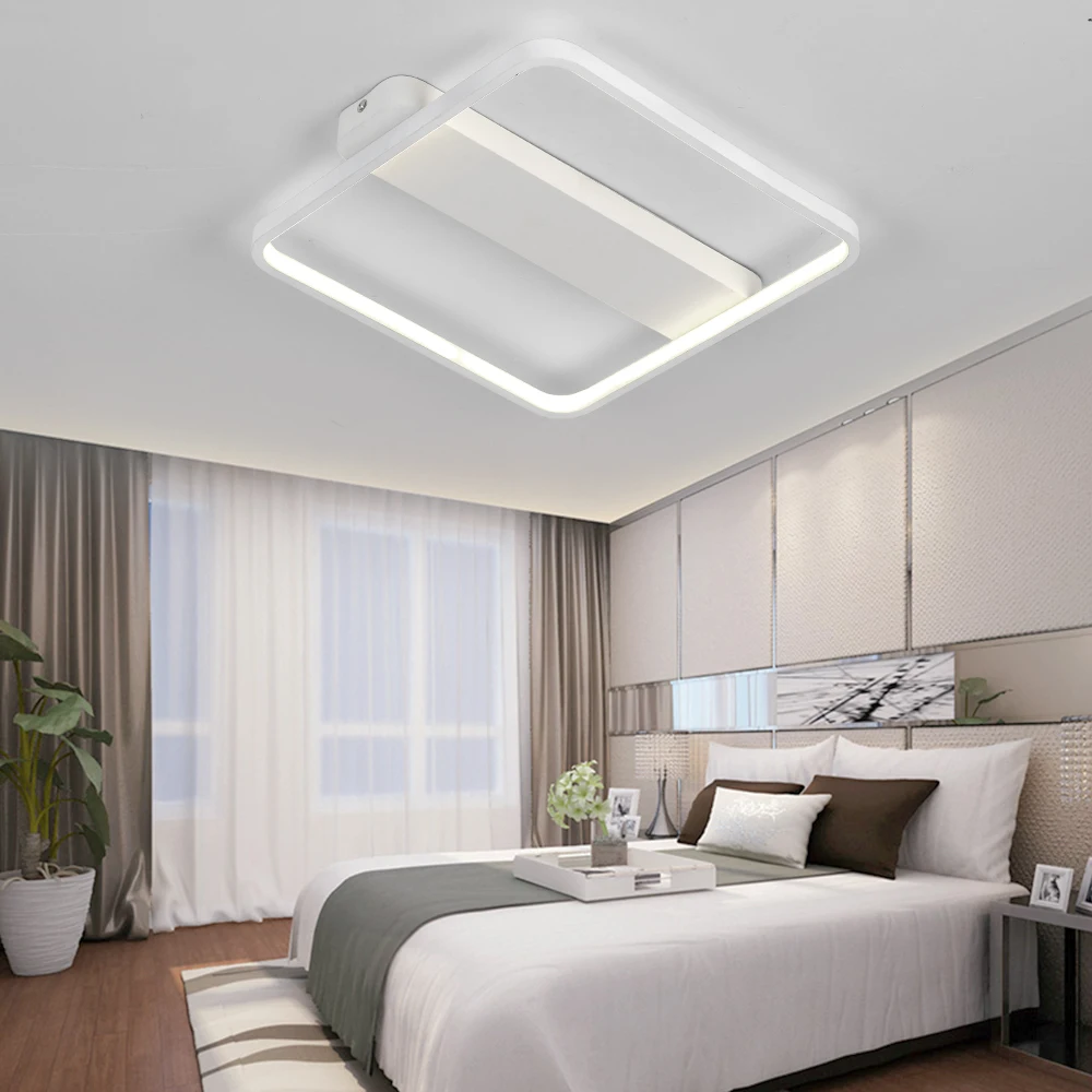 Ceiling Lights Led Lighting Fixture Black Round Square Plafondlamp Lamp Modern Living Room Restaurant Bedroom Kitchen | Освещение