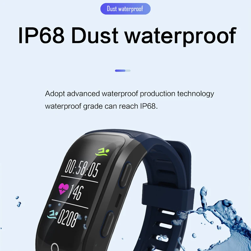 S908 Плюс gps монитор сердечного ритма спортивный браслет цветной экран Смарт IP68