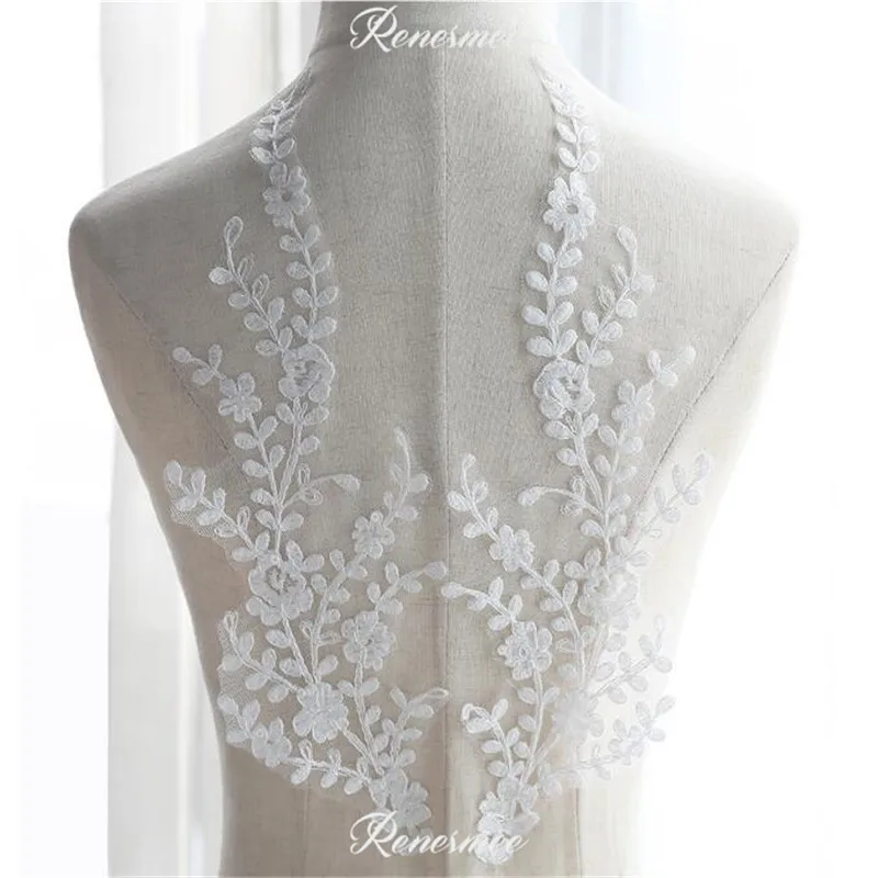 2 пары кружевная ткань цвета слоновой кости с кружевной отделкой для украшения