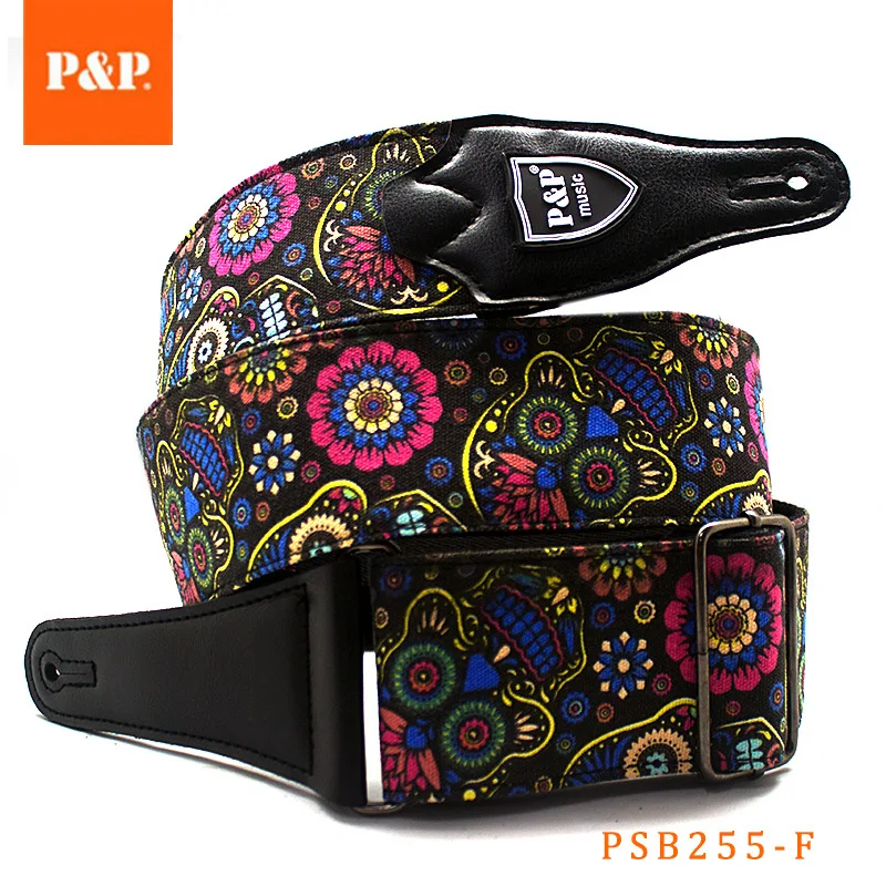 Хлопковый ремень для гитары с принтом хлопковый Расширенный и тикен