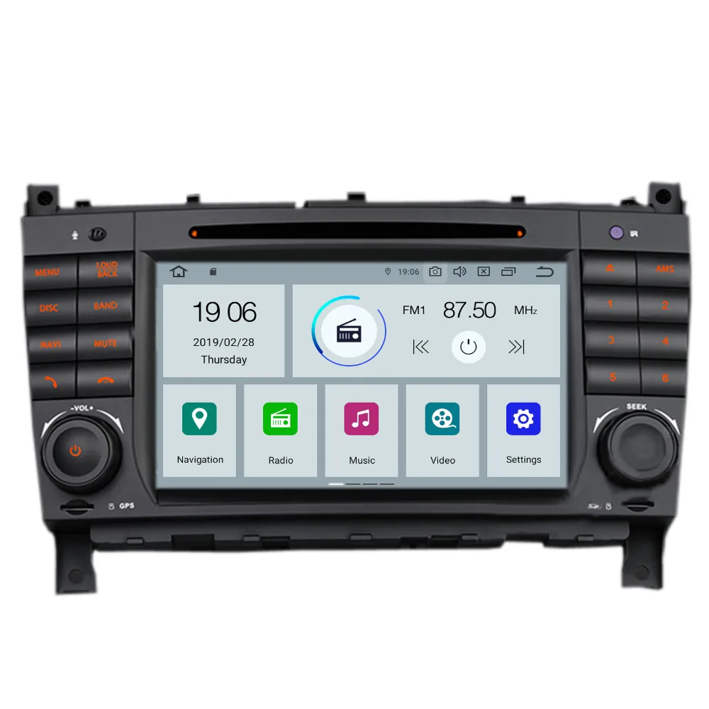 COIKA 7 &quotAndroid 9 0 Автомобильный GPS DVD мультимедийный плеер для BENZ C class W203 CLC CLK Class W209 CLS