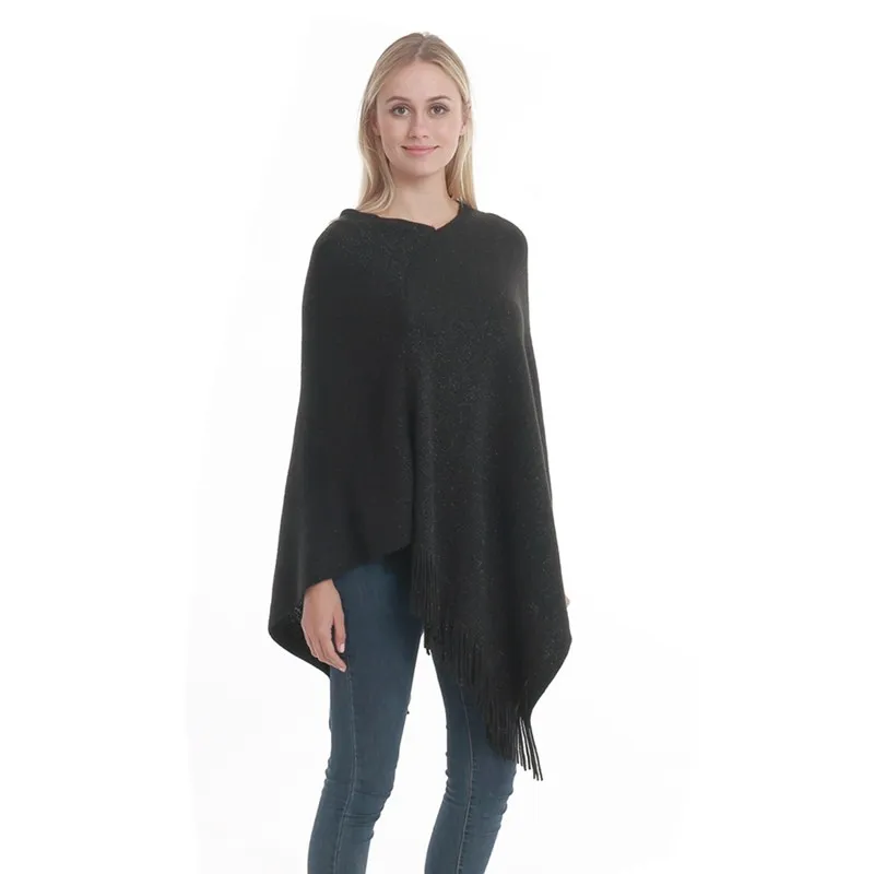 Europe America Fashion Woman Poncho Knitted Sweater Sleeveless Casual Scarf Warm Plus Size Pullover Coat Capes | Женская одежда