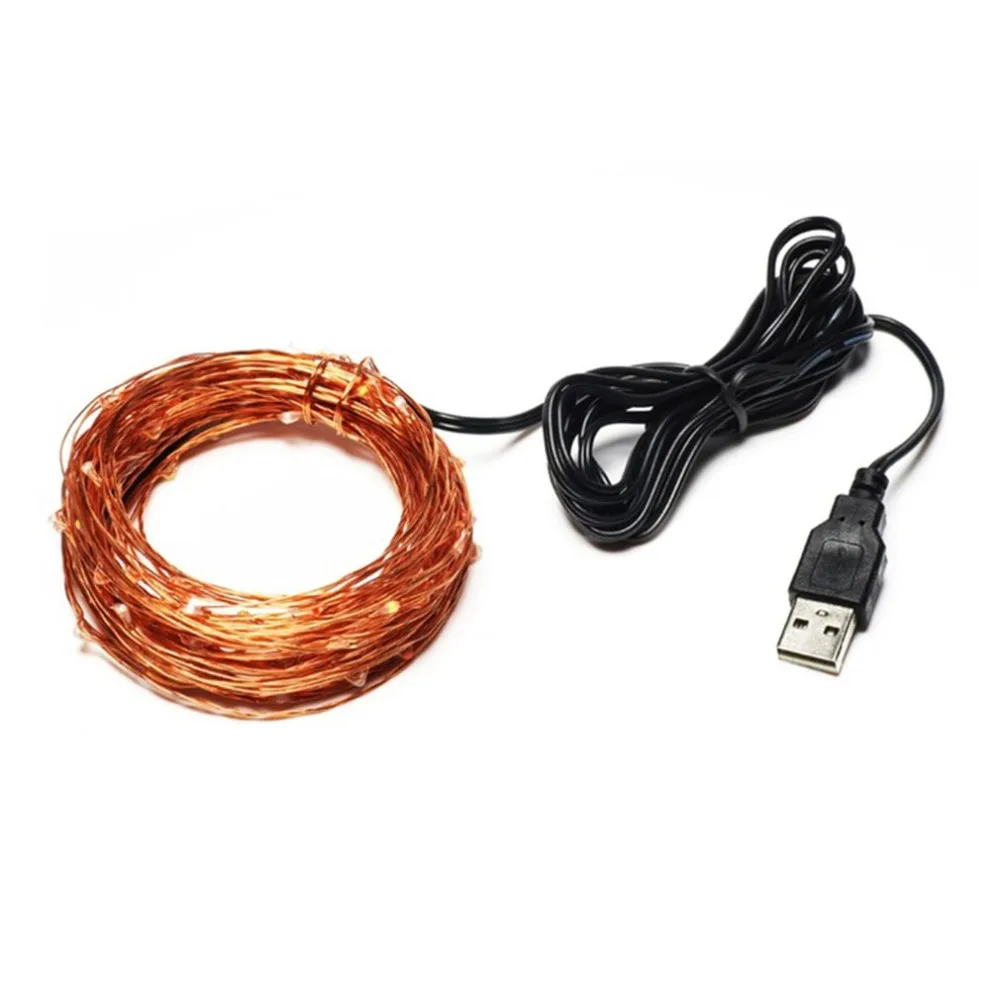 10 м/33ft 100 светодиодный s USB гибкие Медный провод Строка Light Звездное Рождественский