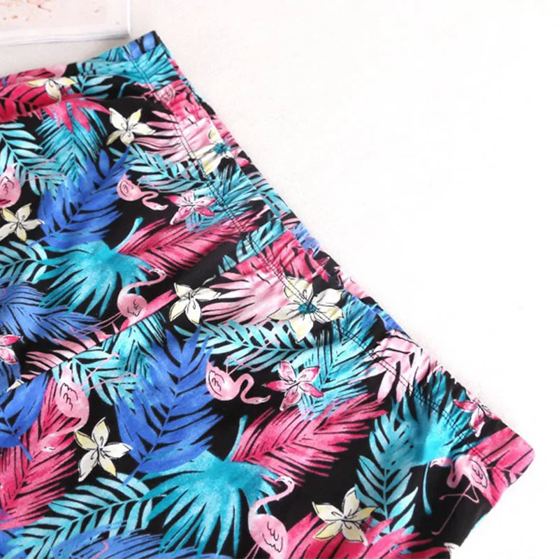 

Ladies New Pajamas Set Floral Printed Women 2019 Summer Comfort Thin Sleepwear Short Sleeve+Shorts 2Pcs Female Loose Homewewar