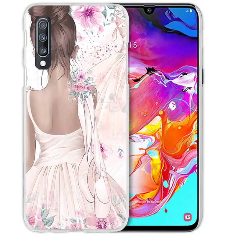 01 С рисунком балерины для девочек Обувь для танцев чехол для samsung Galaxy A50 A70 A20e A60 A40 A30 A20 A10 A8 A6 плюс A9 A7 жесткий чехол из пк для телефона - Цвет: 01