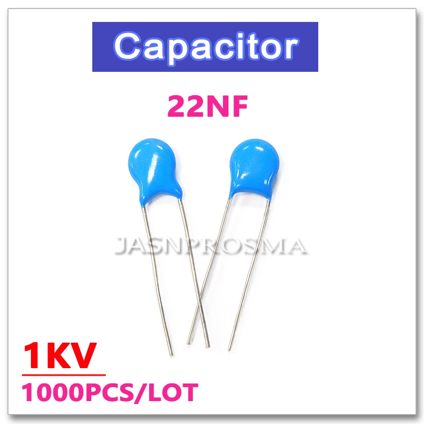 

JASNPROSMA 1000PCS 1000V 22NF 1KV High voltage ceramic capacitor 223