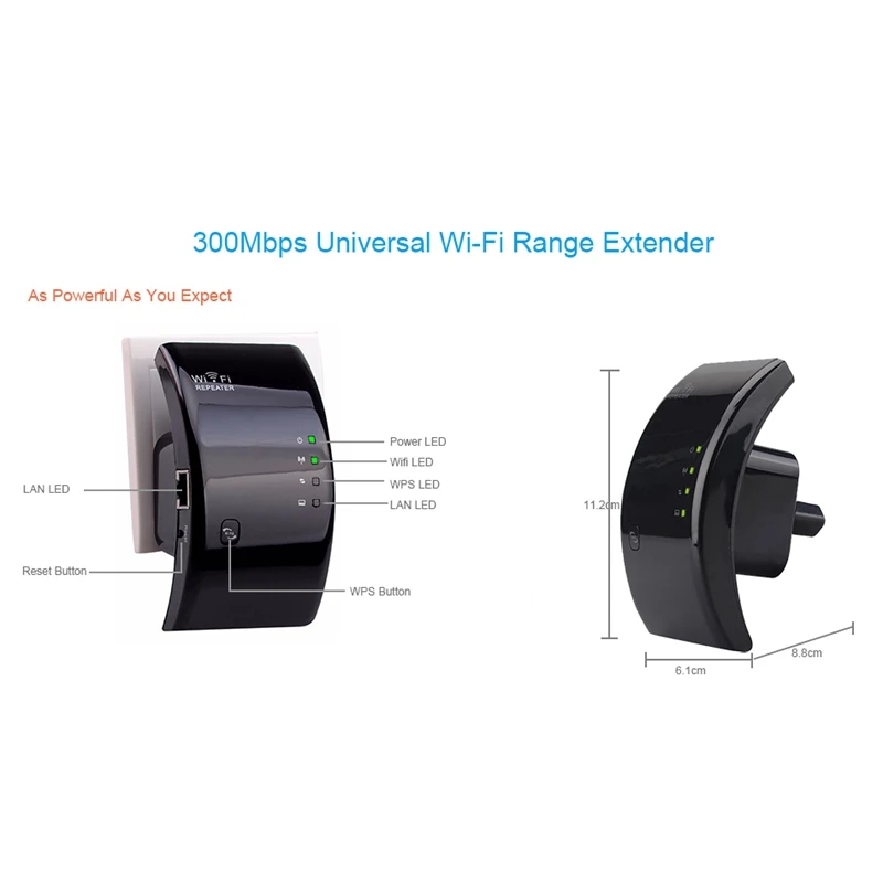 Wifi Router Repeater 802.11N/B/G Computer Networking Range Expander Wireless 300M Signal Boosters(Us Plug) | Компьютеры и офис