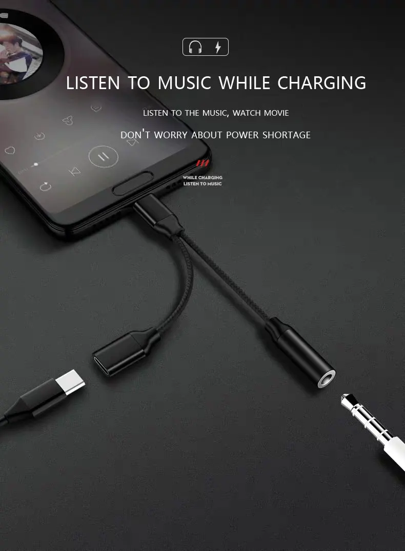 Usb type-C к сплиттеру 3,5 мм разъем AUX для зарядки type-C 2 в 1 сплиттер адаптер аудио конвертер кабель для телефона xiaomi huawei
