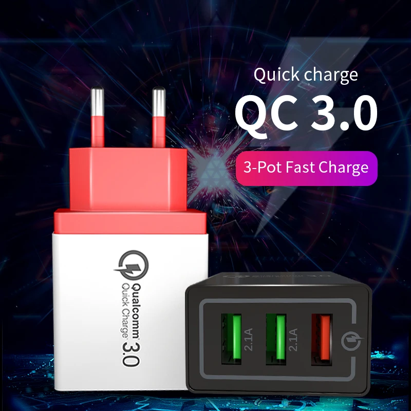 18 Вт USB зарядное устройство 5 В 3A Быстрая зарядка 3 0 Универсальное для Iphone 8 X Samsung s8