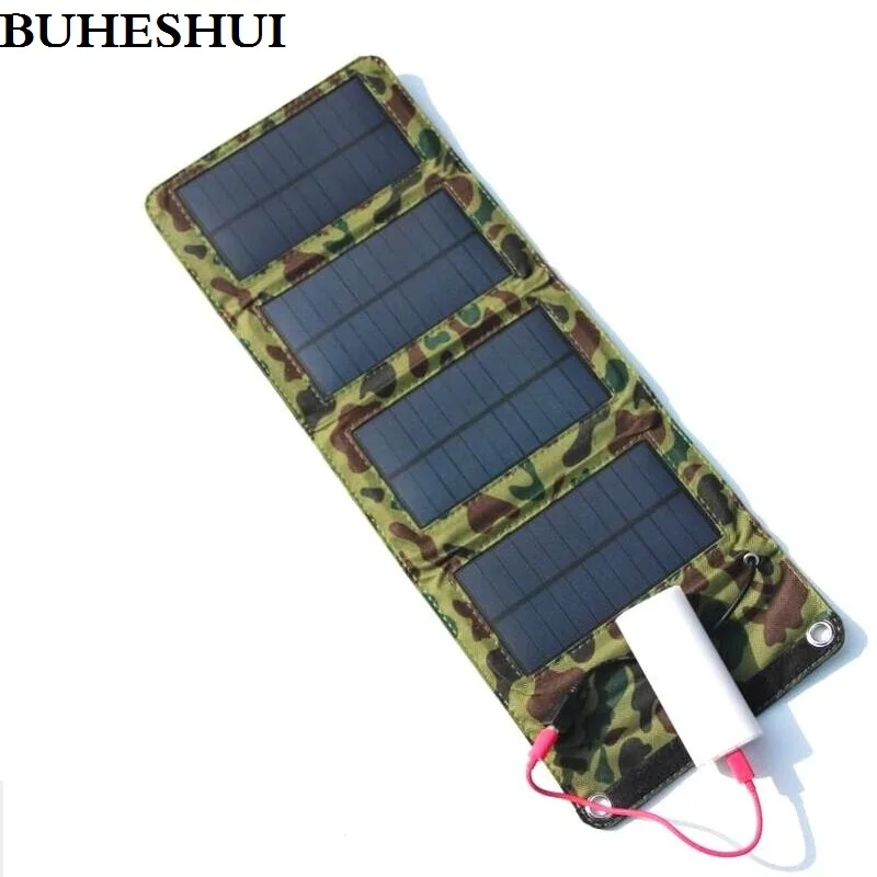 BUHESHUI 7 Вт солнечное зарядное устройство складное поликристаллическое для