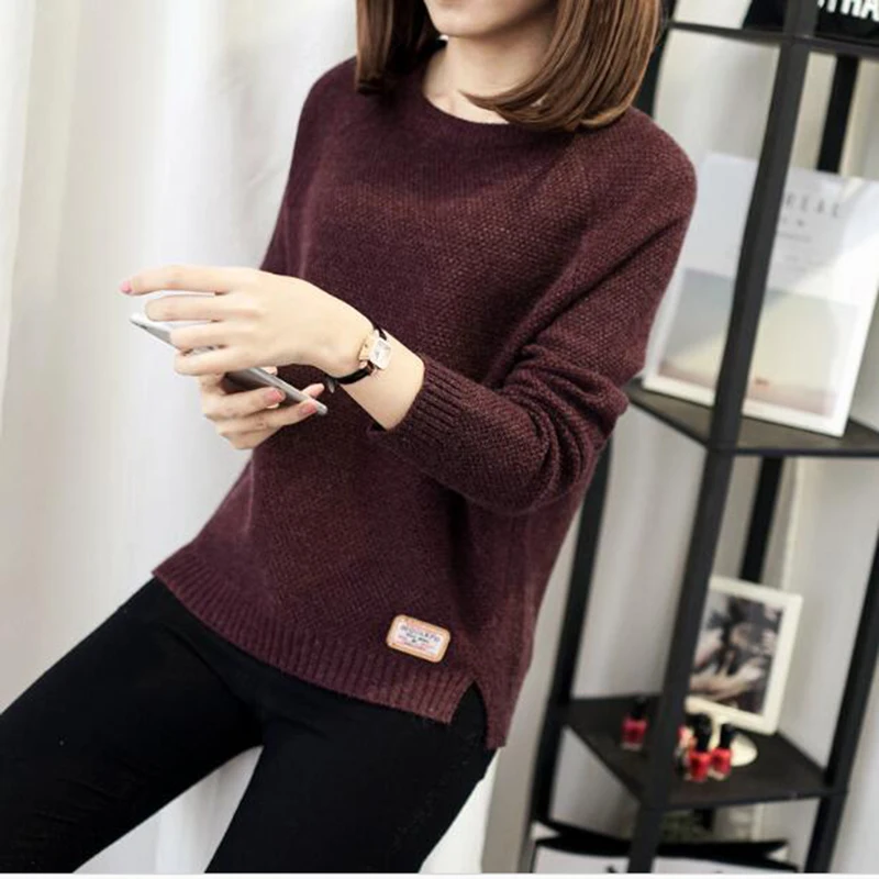 

2018 Women Sweaters And Pullovers Autumn Winter Cashmere Long Sleeve Pull Femme Solid Pullover Female Casual Knitted Sweater