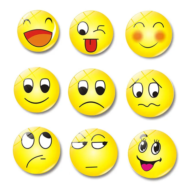 1 стекло для ПК купол круглый магнит холодильника милые смайлы emoji выражения лица