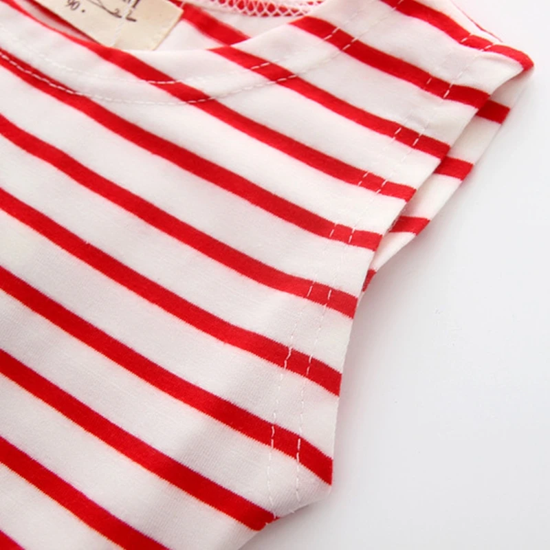 Летнее платье для девочек в полоску Seeveless платье-пачка одежда детей Обувь детская