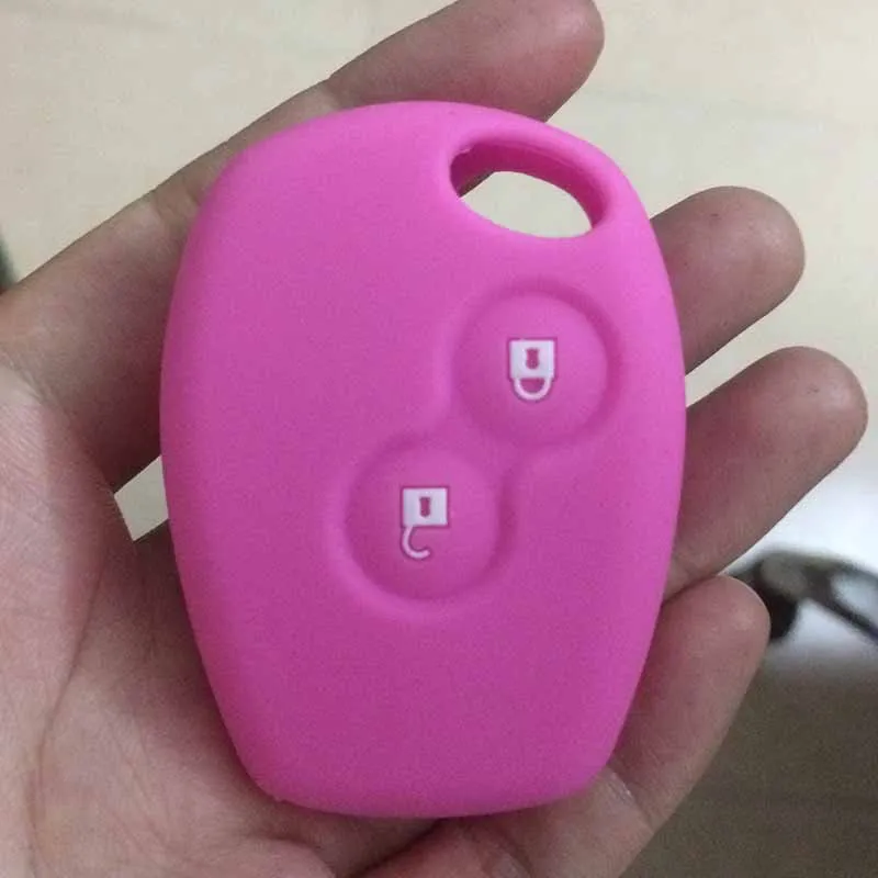 rose pink ZAD силиконовый чехол для ключа автомобиля для renault 2 кнопки Kangoo DACIA Scenic Megane Sandero Captur Twingo Modus пульт дистанционного управления - Название цвета: rose pink