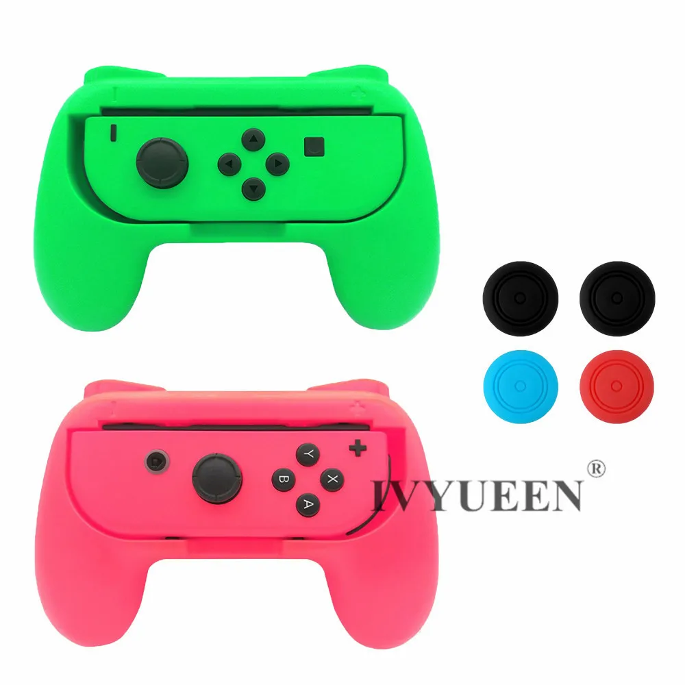 1 Green and 1 Pink IVYUEEN 2 шт Обновление версии контроллер ручки для пульта Nintendo NS NX Joy-Con консоль Joy Cons держатель-синий/зеленый - Цвет: 1 Green and 1 Pink