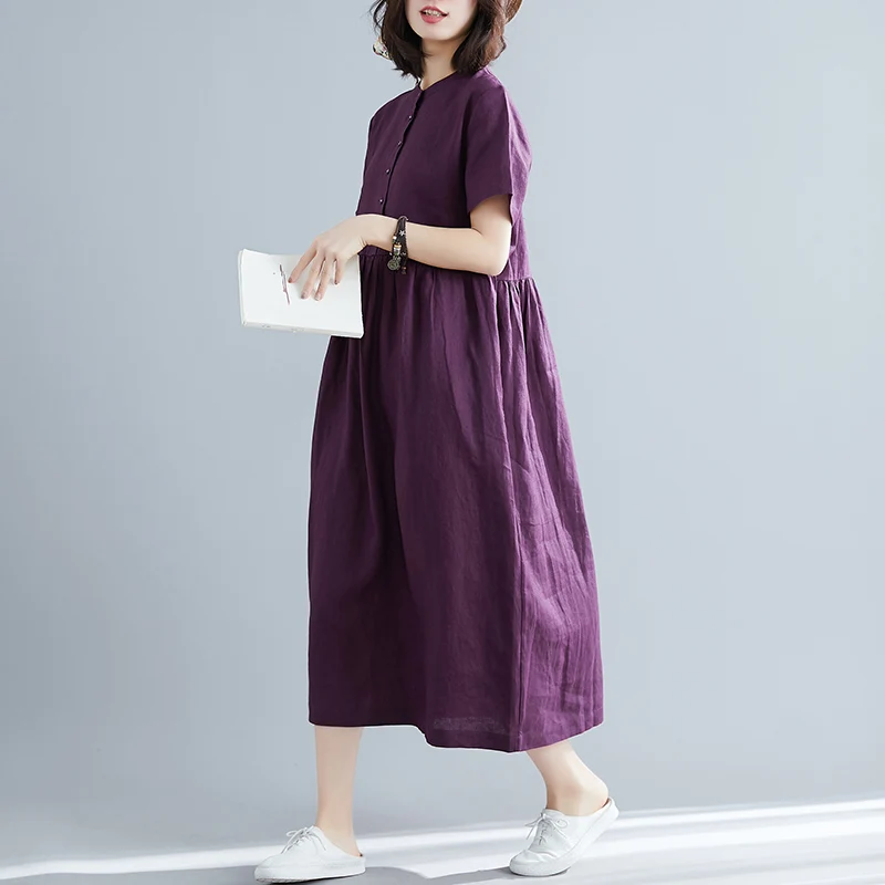 Uego 2021 Новое поступление свободное летнее платье с коротким рукавом из мягкого