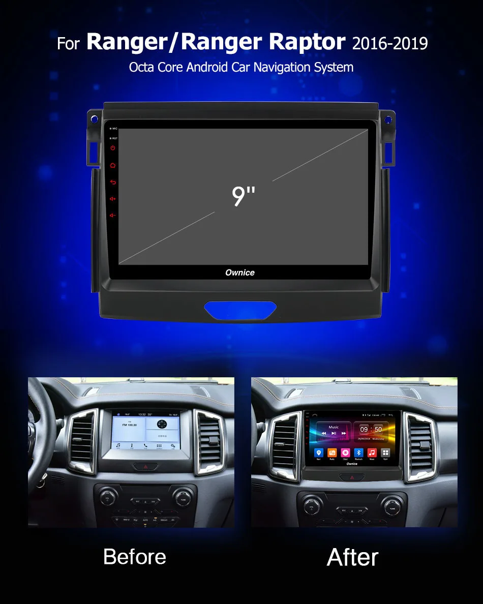 Для Ford Ranger Raptor DVD для автомобиля 2 Din gps навигатор автомобильное радио для машины автомобиль Android 8,1 мультимедийный плеер