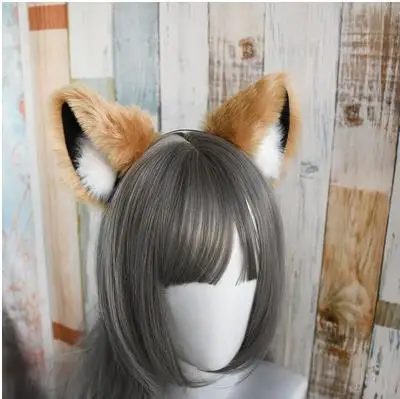 4 1 pcs multicolor Lovely Bell Hairwear Women Fashion Party Charming Lovely Fox Cat Ear Fur Hair Clip Hairband - Цвет: 4