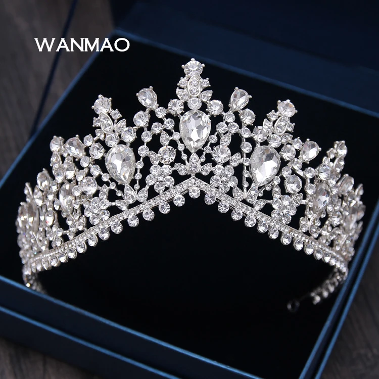MANWII silvery inlay shine rhinestone Ornaments Tiaras and princess Crowns for Women Bridal Weddings Hair Accessories A0001 | Украшения и