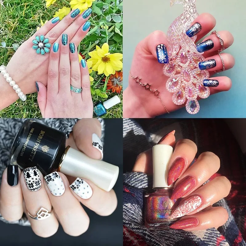 Фото Пластины для дизайна ногтей BORN PRETTY стемпинг ногтей покрытие, белый, красный, черный, серебристый, разноцветные, для самостоятельного маникю... №5
