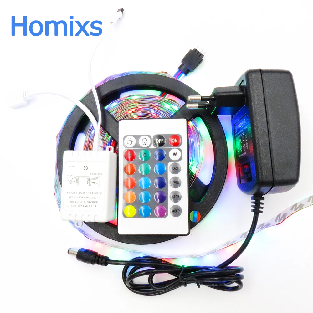 -Водонепроницаемый СИД оптовик 3528 RGB светодиодные полосы света 5 м 300smd + 24 клавиши