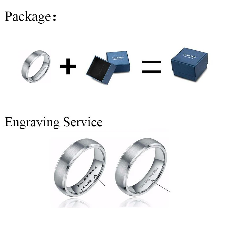 

TIGRADE Black Titanium Ring 4mm Thin Polished Wedding Band Stylish Engagement Unisex Rings For Women Men anillos mujer Size 4-13