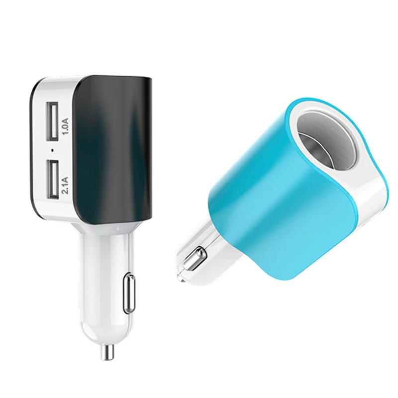LYBALL Dual USB Car Charger For iPhone Samsung S9 Tablet DC 12-24V Auto Cigarette Lighter Socket Splitter For GPS DVR Car Record