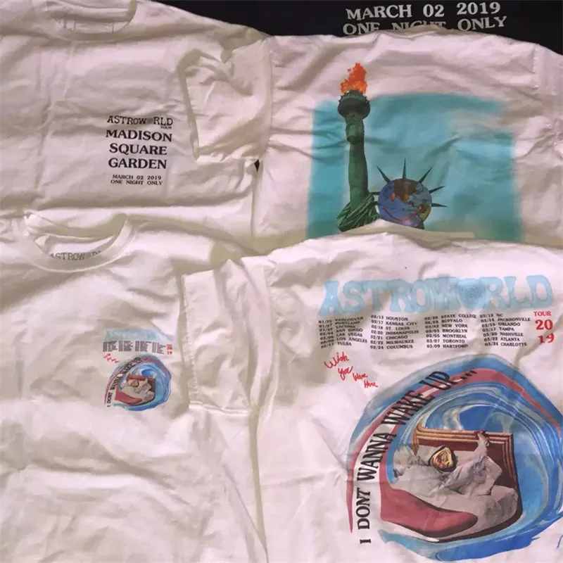 Высококачественная футболка 19SS Astroworld с тревисом Скоттом и надписью I't Want To Wake Up