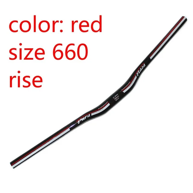 rise Red 660mm Аутентичный Pura raza полный углеродного волокна горный велосипед ручка MTB руль прямо на плоской крест mtb руль - Цвет: rise Red 660mm