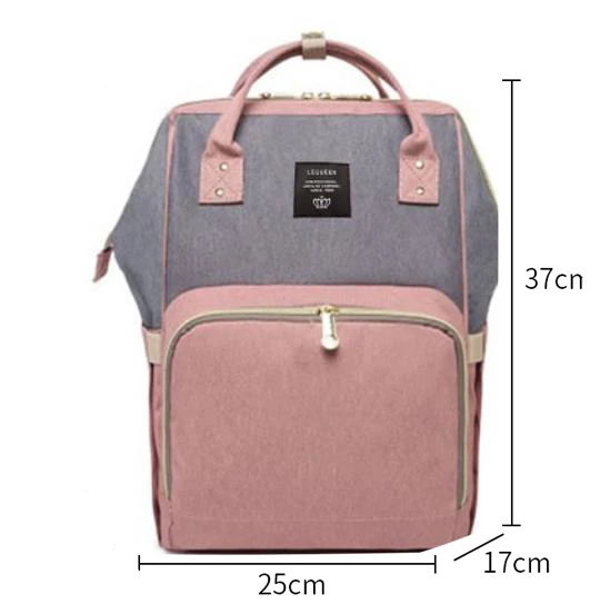pink grey Сумка для подгузников для мам, модная сумка для подгузников для беременных, Большой Вместительный рюкзак для путешествий, водонепроницаемая дизайнерская большая сумка для подгузников, уход за ребенком - Цвет: pink grey