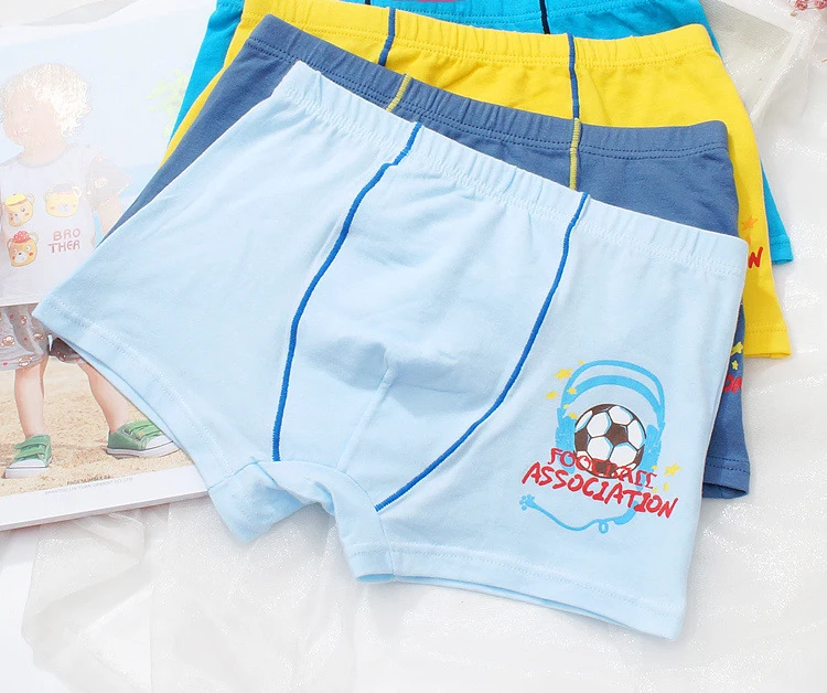 5pcs/lot Cute cartoon images boy child cotton boxer shorts underwear Modal children kids panties Football printing | Тематическая