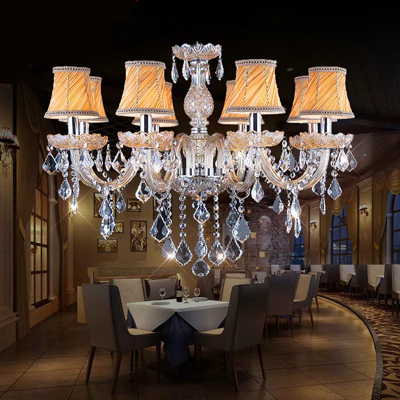 Современная хрустальная люстра для гостиной спальни кухни K9 с абажуром