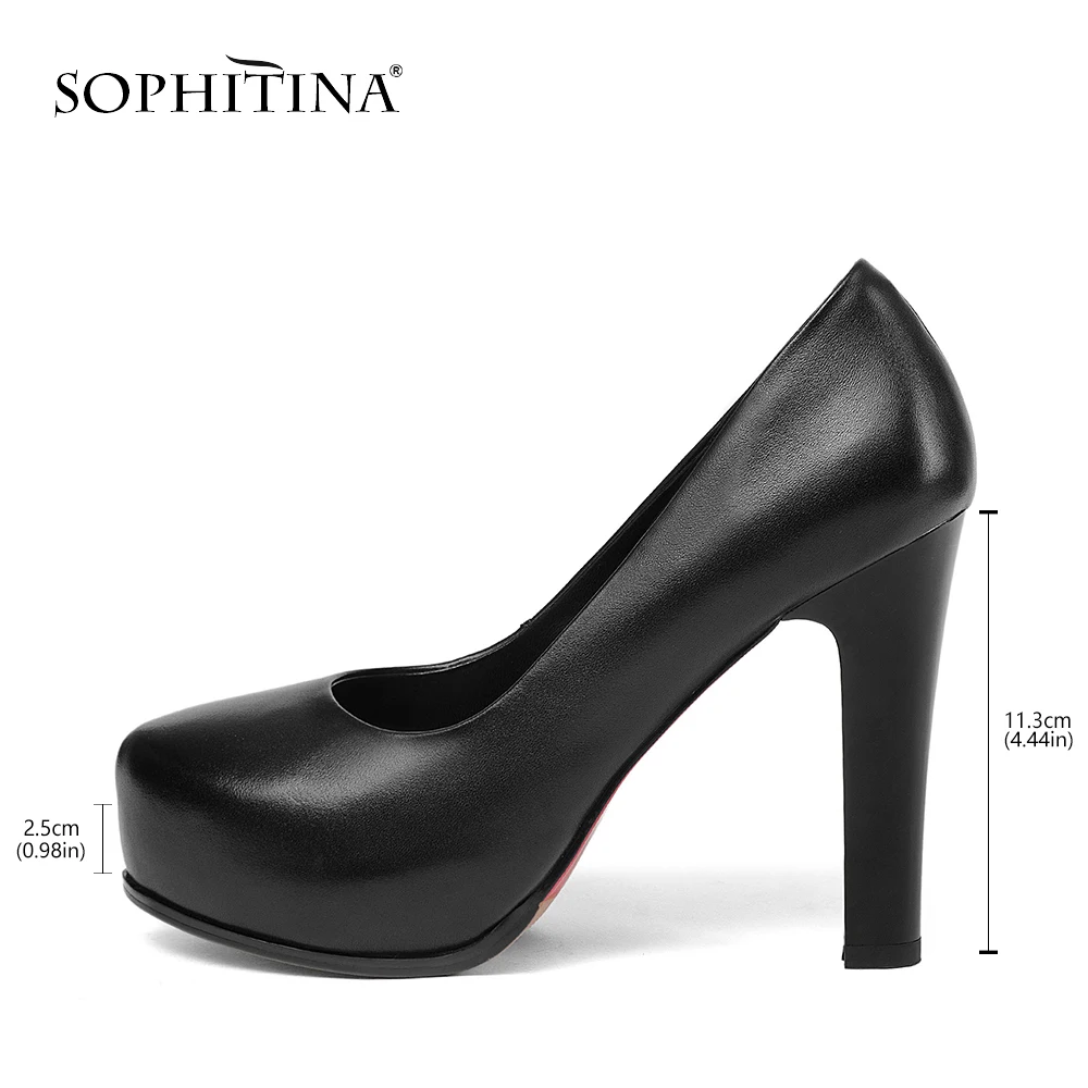 SOPHITINA/пикантные однотонные женские туфли лодочки высокого качества из коровьей