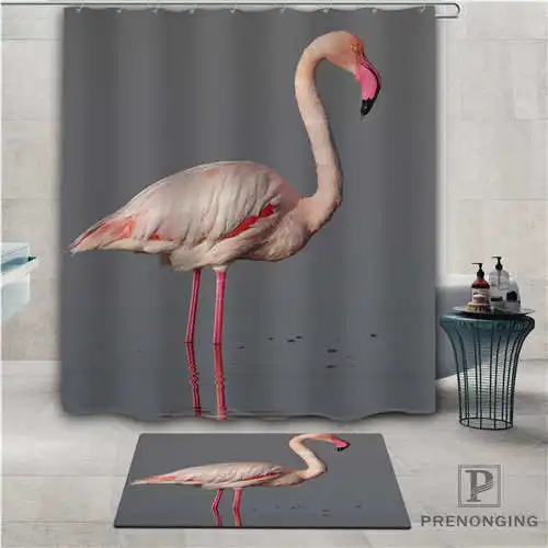 Custom flamingos (1) Waterproof Shower Curtain Doormat Home Bath Bathroom Polyester Fabric Multi Sizes#2019-01-12-281 | Дом и сад