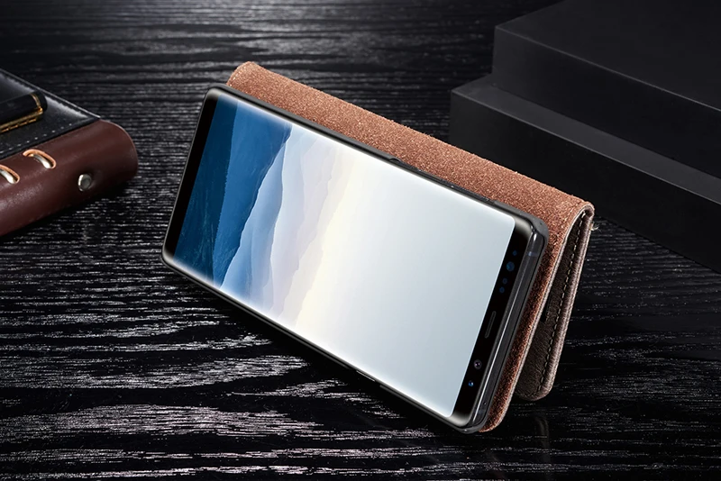 Роскошный чехол из натуральной кожи для S10 Plus E Магнитный чехол съемный для samsung Galaxy Note 10 9 8 S9 S8 S10 Plus A6 A7 A8