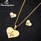 Shuangshuo минималистские изысканные ожерелья в форме сердца с подвесками подарок на день рождения женщин на День Матери Повседневный набор ювелирных изделий